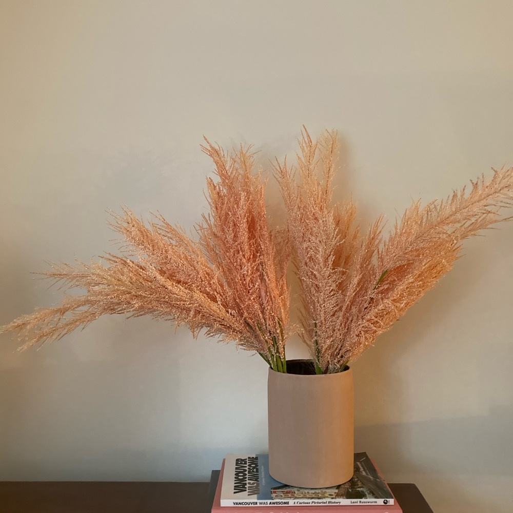 Faux Blush Pampas Stems (vase not included)